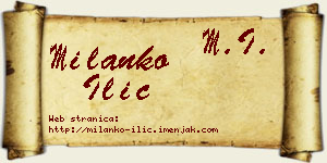 Milanko Ilić vizit kartica